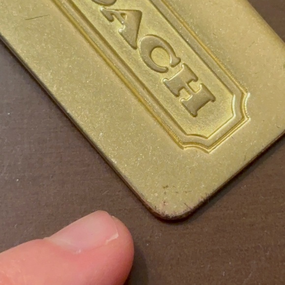 Coach Gold Metal Hangtag rare Y2K era Medium size - Picture 9 of 12
